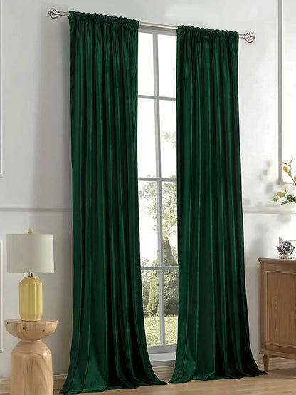 Velvet solid color bedroom curtains