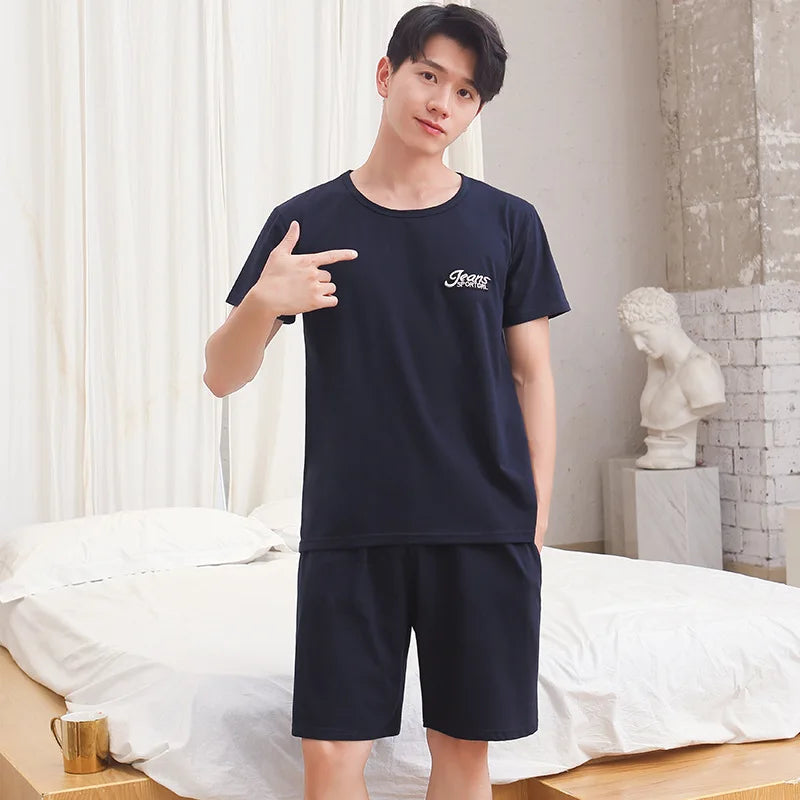 Cotton Men's Pajama Top and Pants