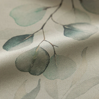 Green Leaves Printed Blackout Curtain