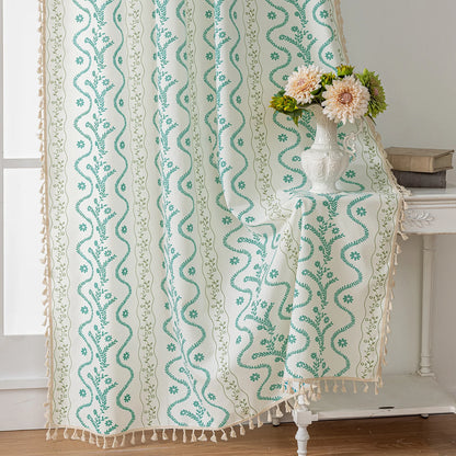 Bohemian style living room curtains