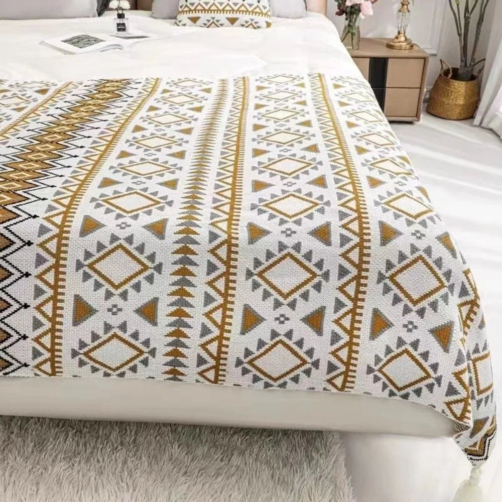 Knit Boho Throw Blankets