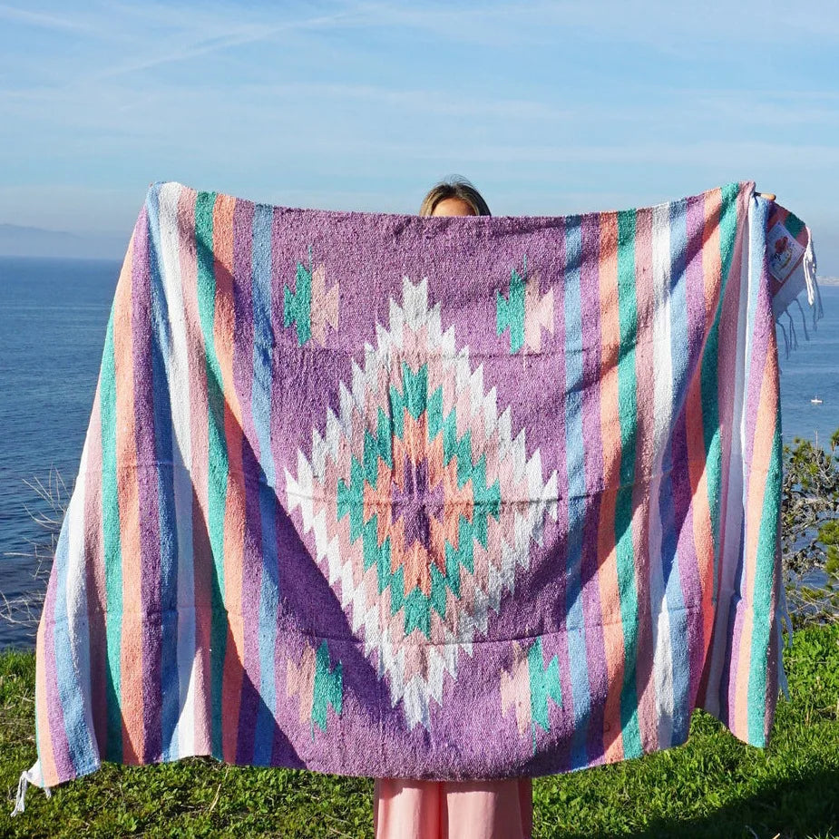 Striped Mexican Serape Blanket