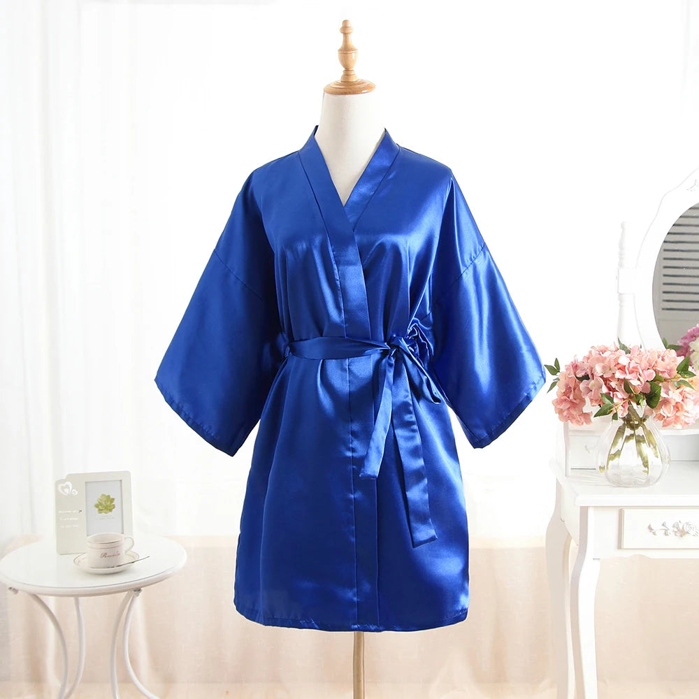 Casual Men's Silk Solid Color Long Wrap Dressing Gown