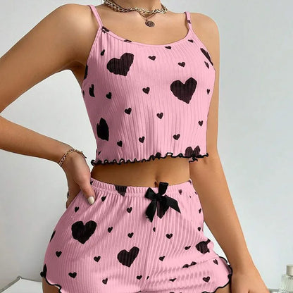 Women's Hearts Pajamas Set Sleepwear
