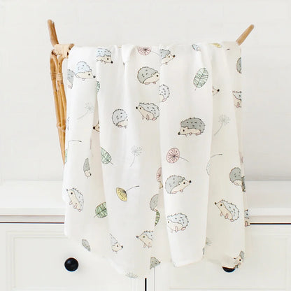 Baby Blanket with Forest Animals Pattern