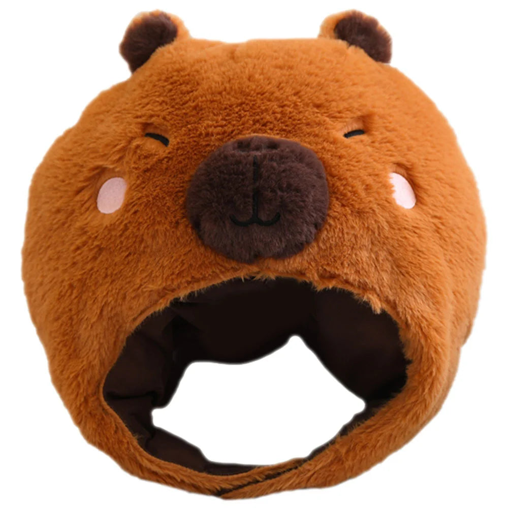 Plush Capybara Head Mask