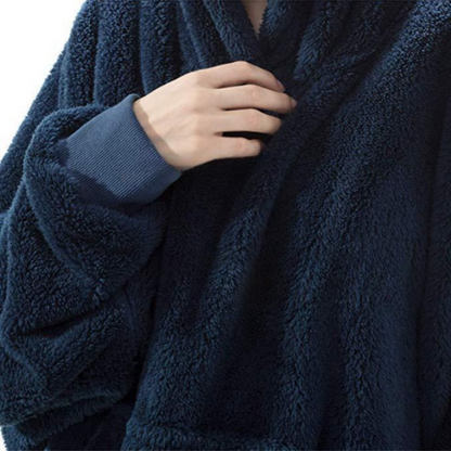 MIDSUM Winter Oversized Hooded Fleece Sweater