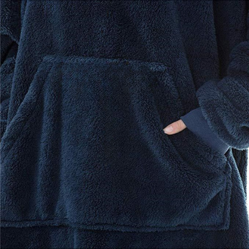 MIDSUM Winter Oversized Hooded Fleece Sweater