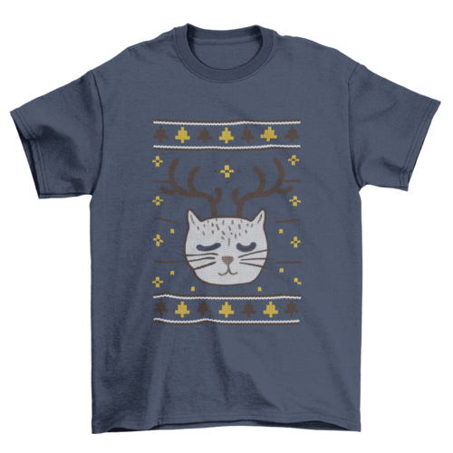 Christmas Ugly Sweater Cat T-shirt