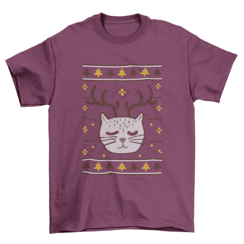 Christmas Ugly Sweater Cat T-shirt