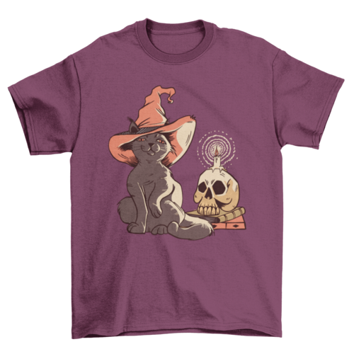 Halloween Witch Cat T-shirt