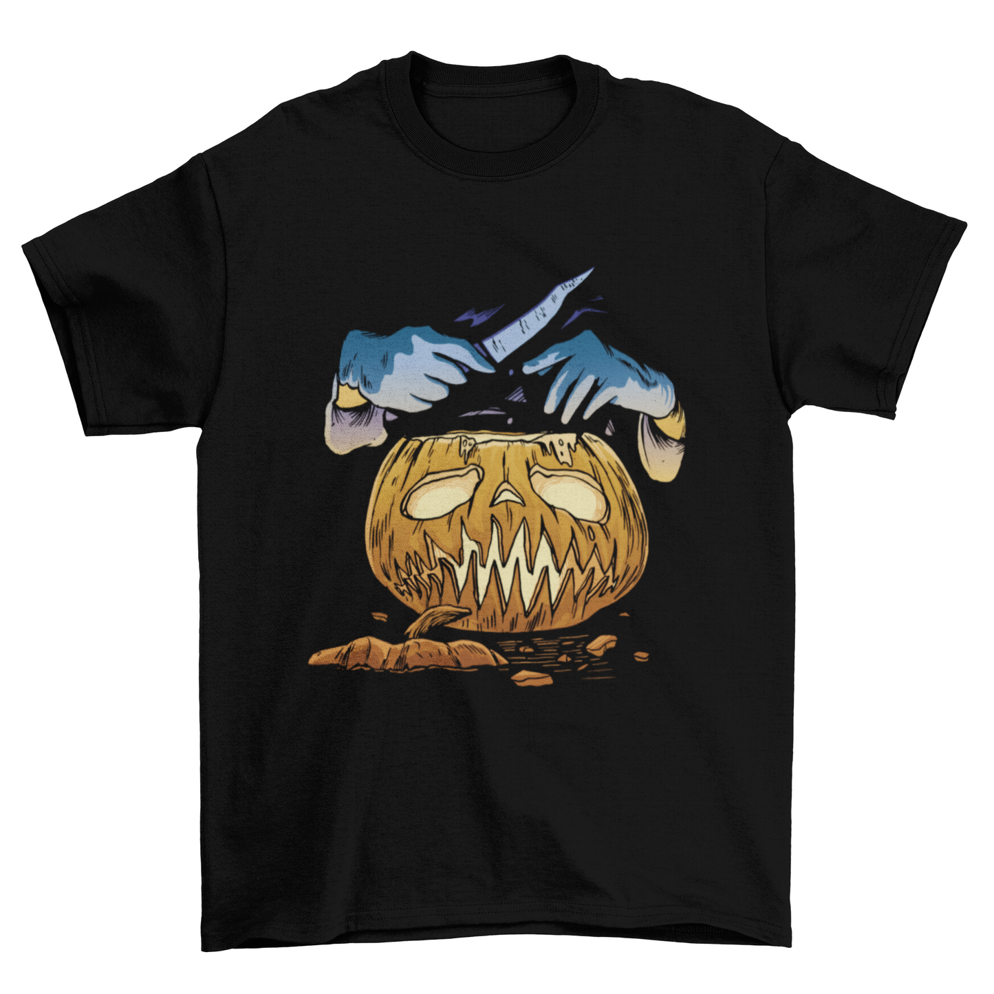 Pumpkin and Knife Hands T-shirt