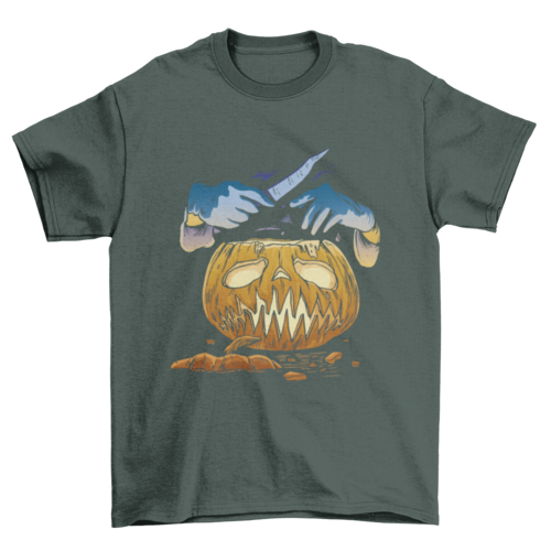 Pumpkin and Knife Hands T-shirt