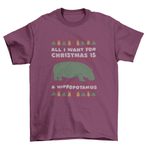 Hippo Ugly Christmas Sweater T-shirt