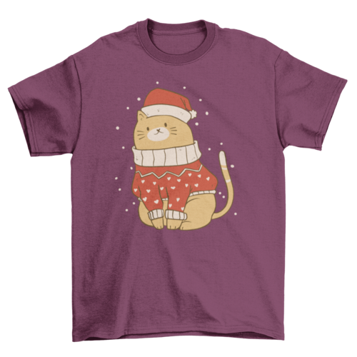 Cat in Christmas Sweater T-shirt