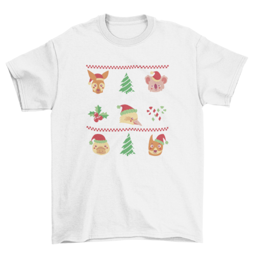 Christmas Ugly Sweater T-shirt Animals Design