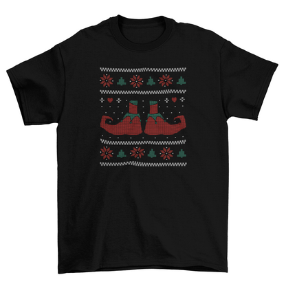 Ugly Christmas Sweater Elf T-Shirt