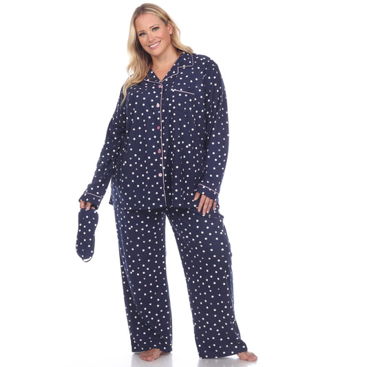 Navy Plus Size Pajama Set for Women