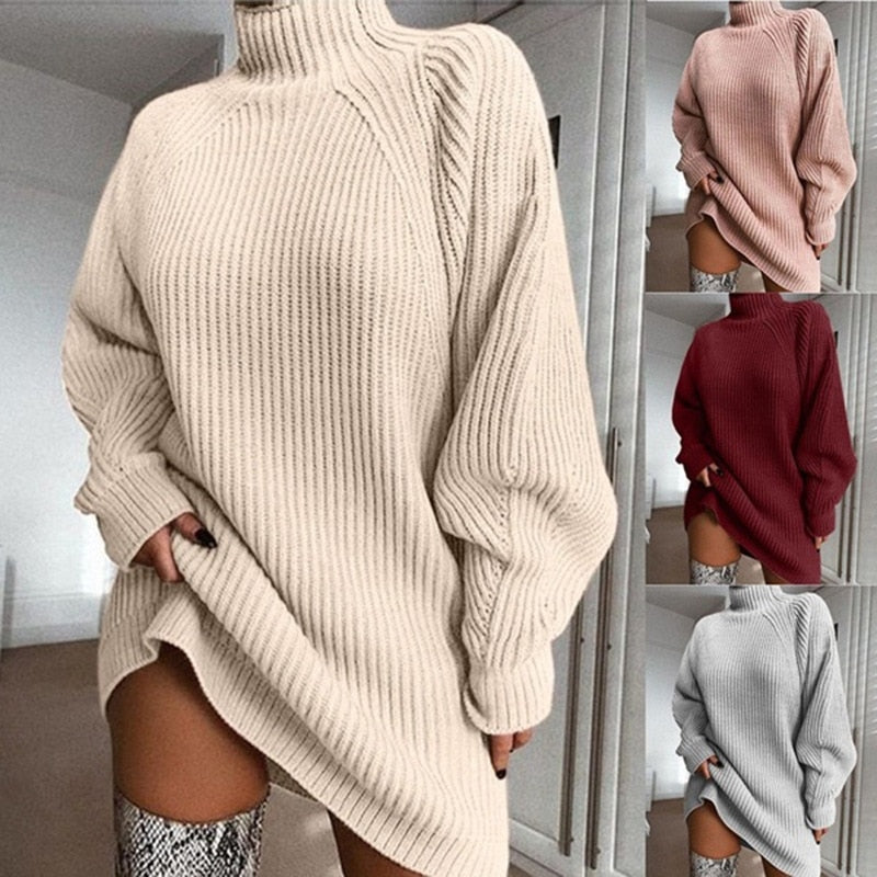 Oversized Knitted Sweater Dress