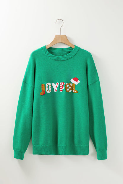 JOYFUL Graphic Christmas Sweater