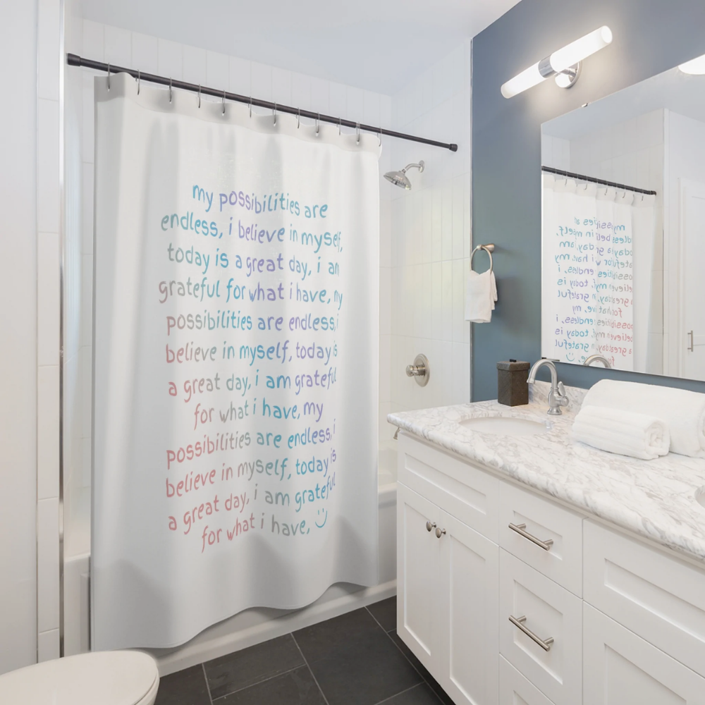 Positive Affirmations Shower Curtain
