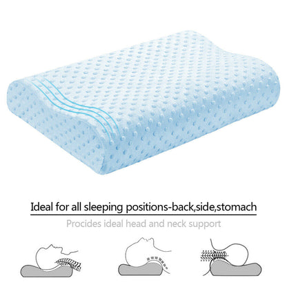 Contour Memory Foam Pillow with Orthopedic Head, Neck and Back Support