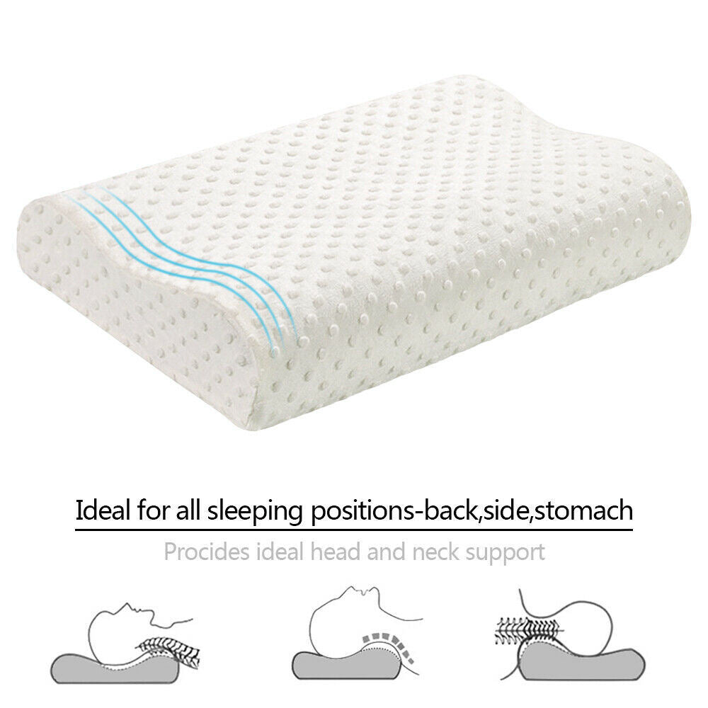 Contour Memory Foam Pillow with Orthopedic Head, Neck and Back Support
