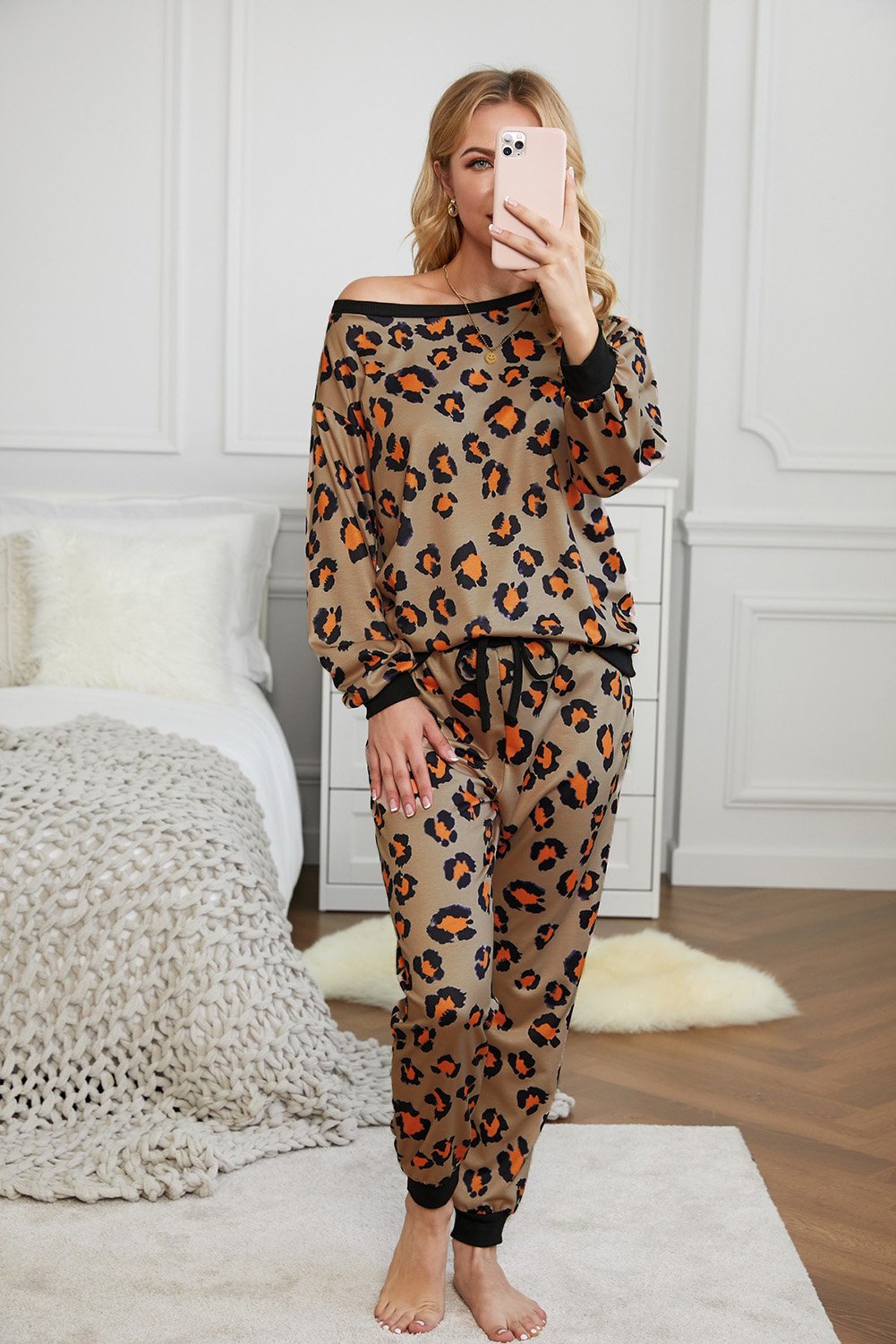 Leopard Print Loungewear Set