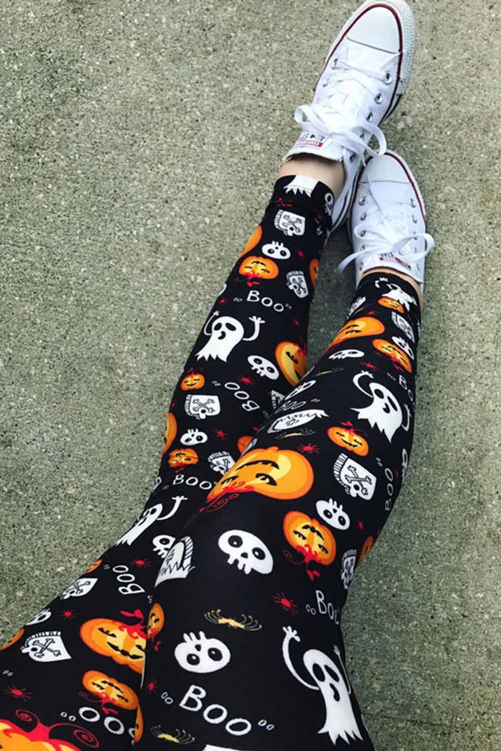 Halloween Pumpkin Ghost Skull Boo Leggings