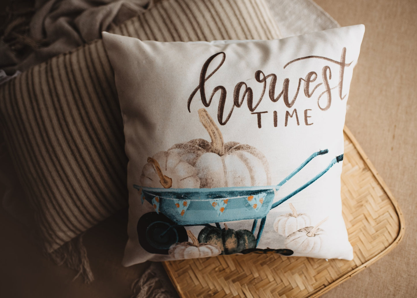 Give Thanks Pumpkin Wagon Pillow