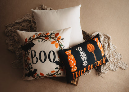 Boo Halloween Wreath Pillow