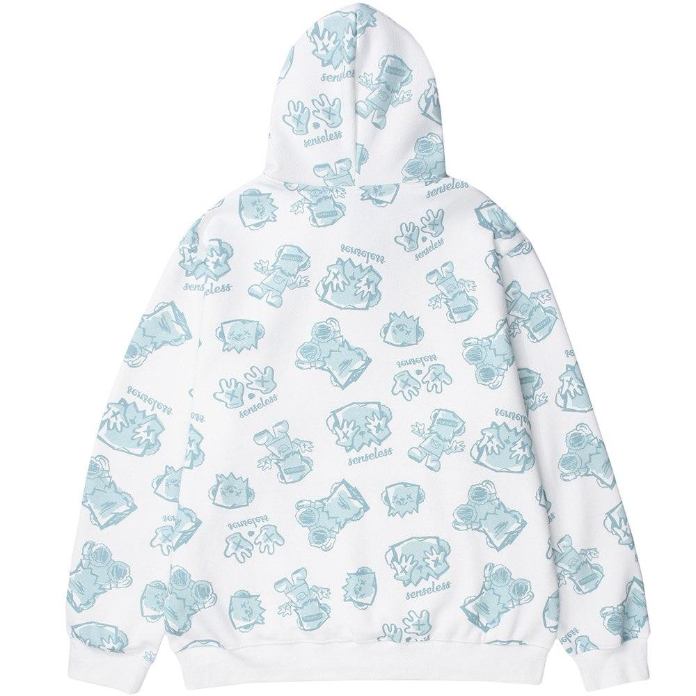 Japanese Cartoon Print Fleece Oversized Hoodie