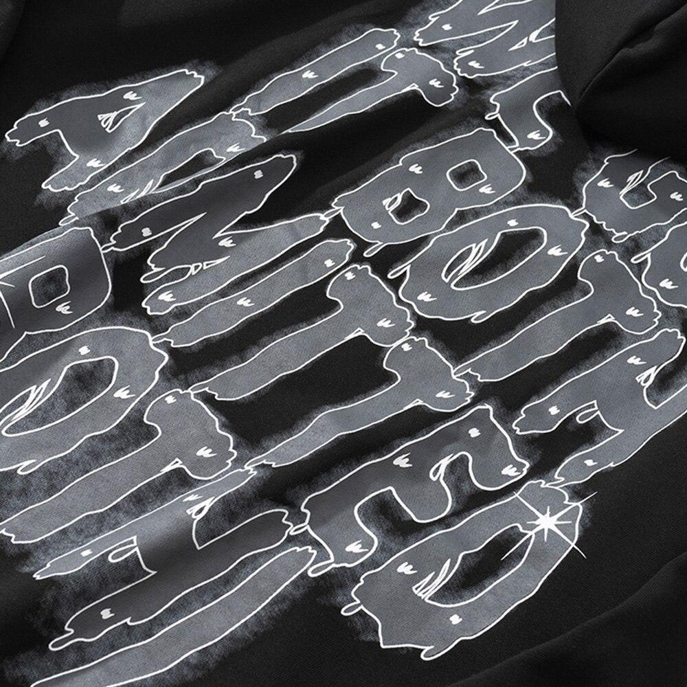 Punk Rivet Melted Letter Print Oversized Hoodie