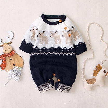 Baby Ugly Christmas Sweater Design Romper