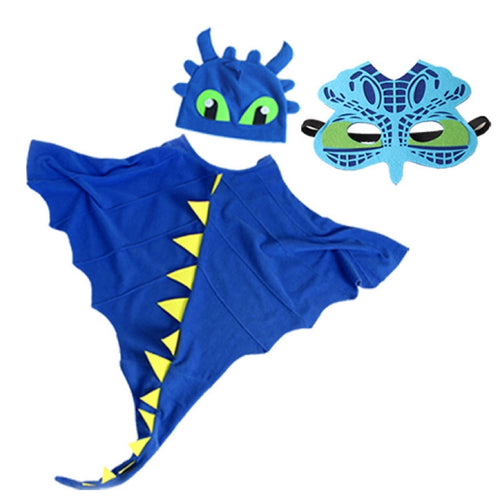 Halloween Dinosaur Cloak, Hats, and Mask Cosplay Costume