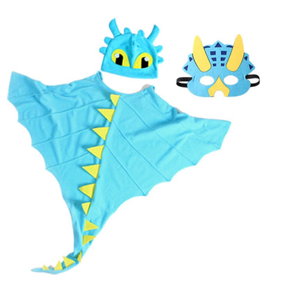 Halloween Dinosaur Cloak, Hats, and Mask Cosplay Costume