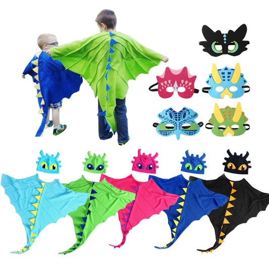 Halloween Dinosaur Cloak, Hats, and Mask Cosplay Costume